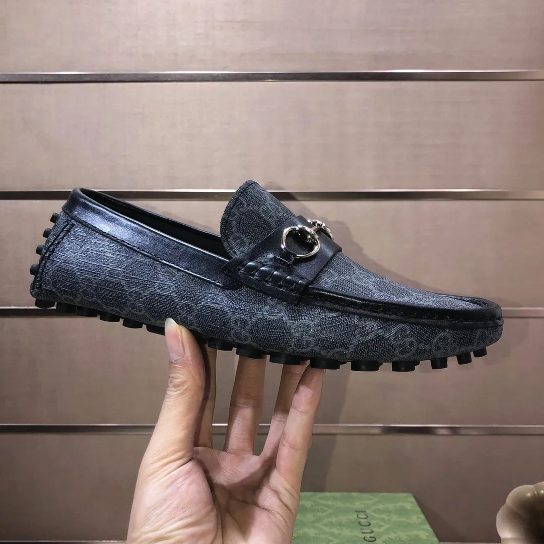Men's Men's Shoes💰420💰[Gucci GUCCI] (High-end Niuli) New 🍀Gucci*-Gucci Peas Shoes! Made of imported original cowhide, the inner top layer is comfortable cowhide lining! Original wear-resistant rubber outsole! High quality products! Code number 38-44!